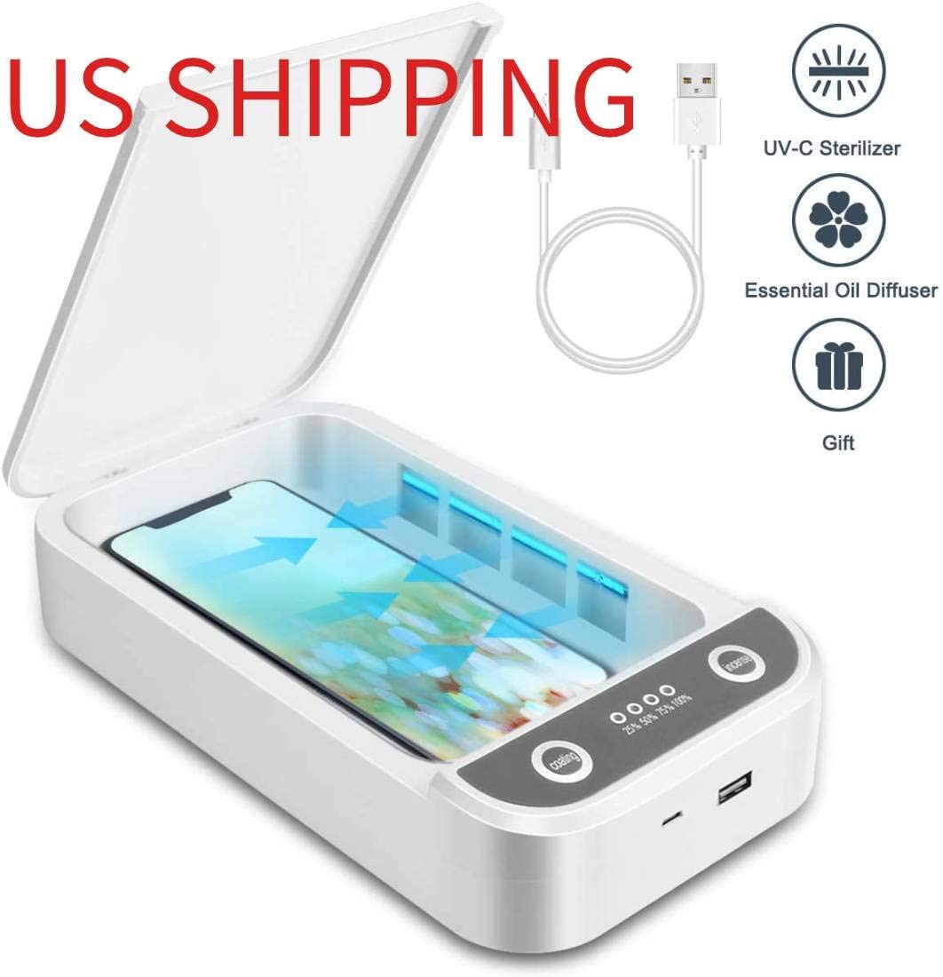 UV Smartphone Sanitizer Wireless Charger Watch Jewelry Cleaner Portable Disinfector Box UVC Light Ozone Aromatherapy Sterilizer