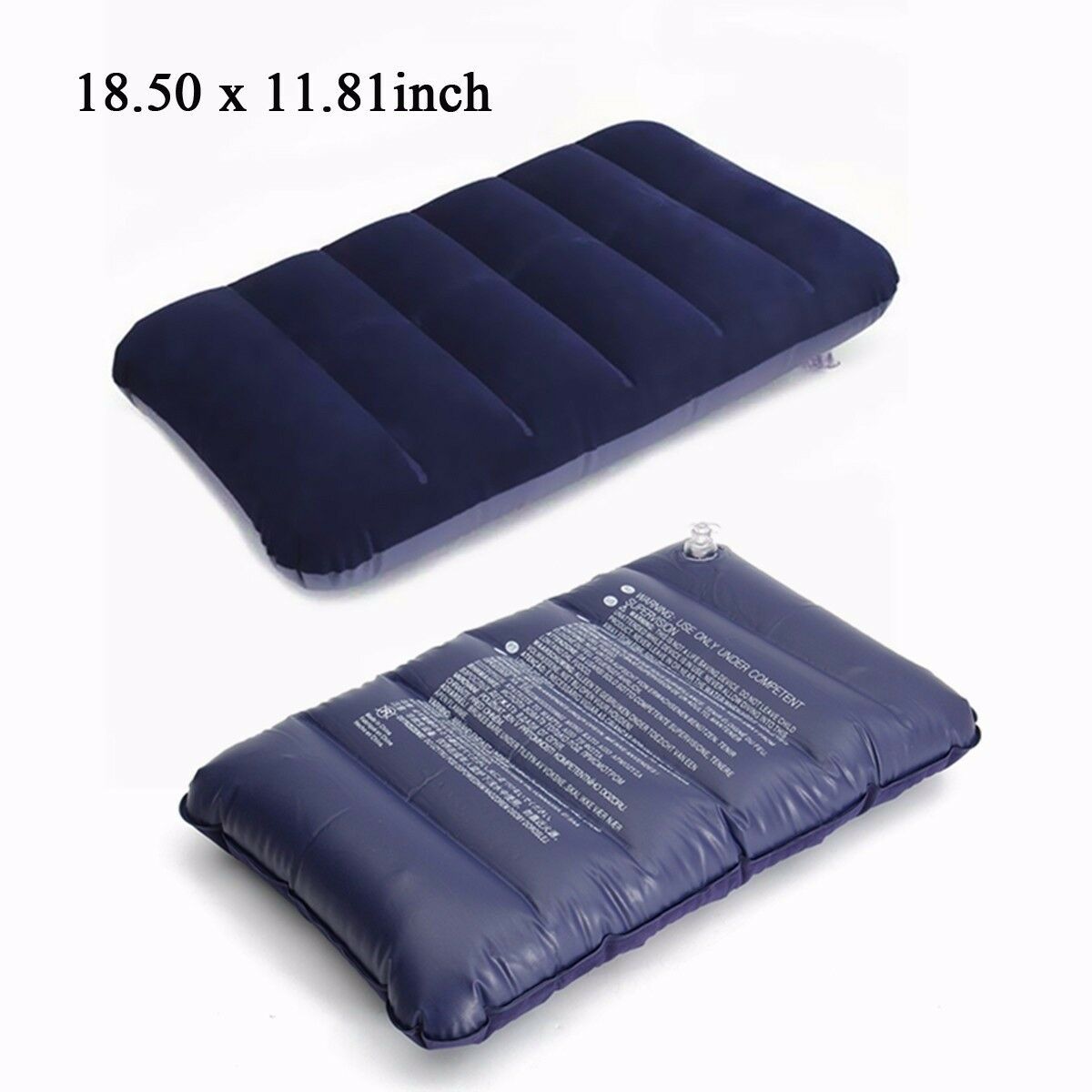 47x30cm Opvouwbare Kussen Outdoor Reizen Slaap Kussen Lucht Opblaasbare Draagbare Breken Rest Kussen Blauw PVC