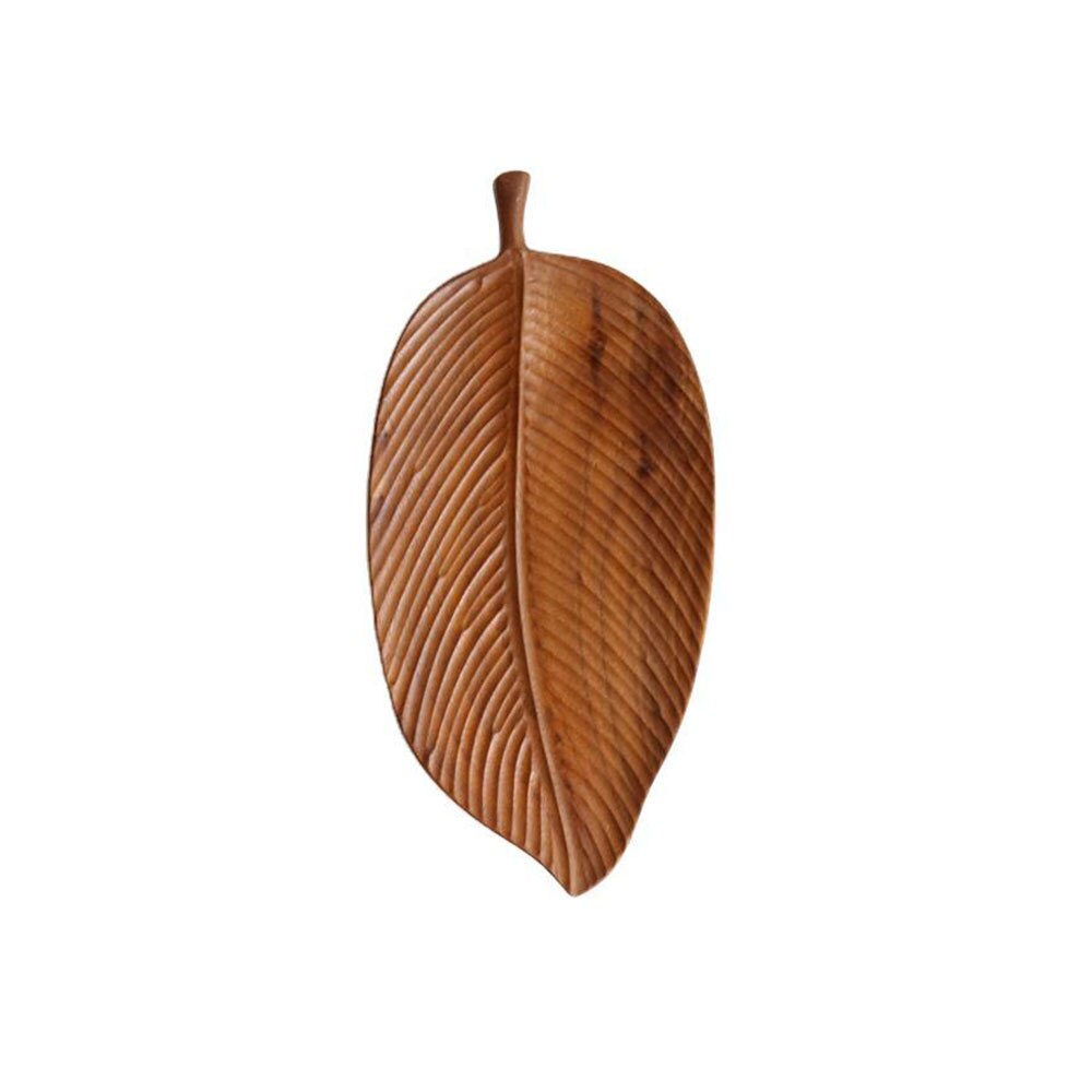 Black Walnut Plate Leaf Pattern Snack Plate Log Saucer Tea Tray Wood Tableware Irregular Shape Storage Trays: YELLOW