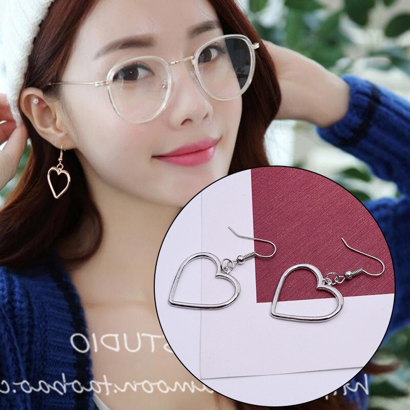 Harajuku Zachte Leuke Zus Uitgeholde Geometrische Hartvormige Zoete Liefde Oorbellen Oorbellen Koreaanse Eenvoudige Oorbellen Vrouwelijke Sieraden: 90116 S JR070