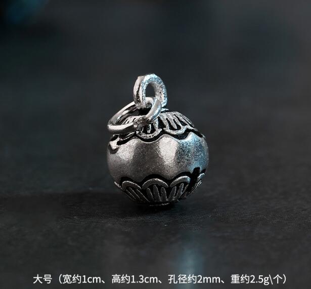 Campane di Jingle europee artigianali Vintage Charm in argento Sterling 925 con anello gioielli fai-da-te che fanno pendenti per regalo braccialetto collana: silver 10x13mm 1pcs