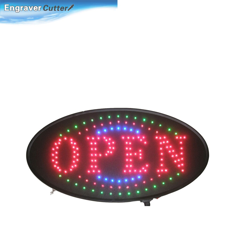 LED advertising Light Animated Oval LED Neon Light Open Sign