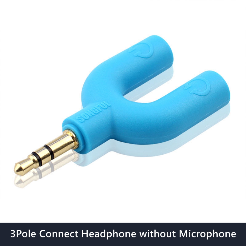 3,5 mm męski konwerter audio Aux Adapter rozdzielacza słuchawek 1 na 2 Adapter audio 3 4-biegunowy do słuchawek Mikrofon Głośnik audio: WHITE