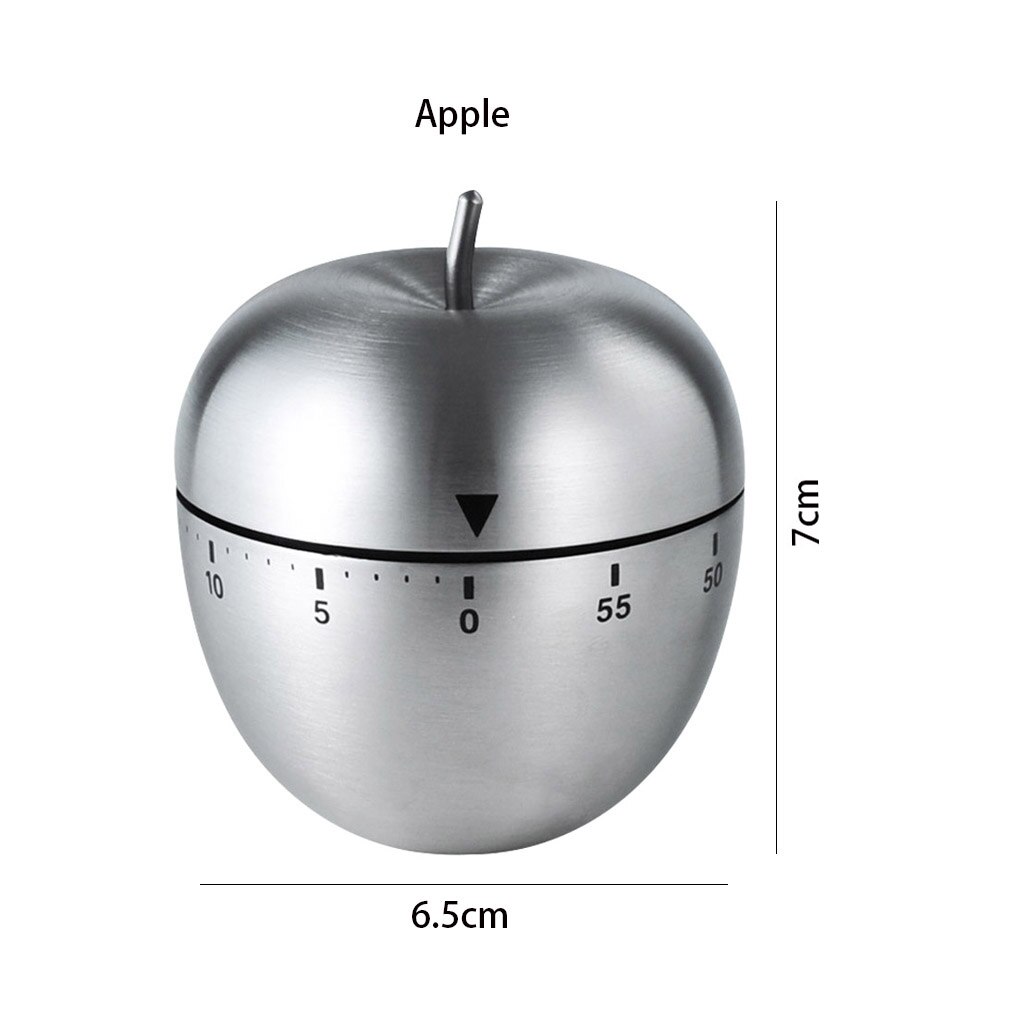 Stainless Steel Egg Cooking Timer 60 Minutes Mechanical Alarm Time Clock Counting Countdown Baking Cooking Tools Kitchen Timer: Apple