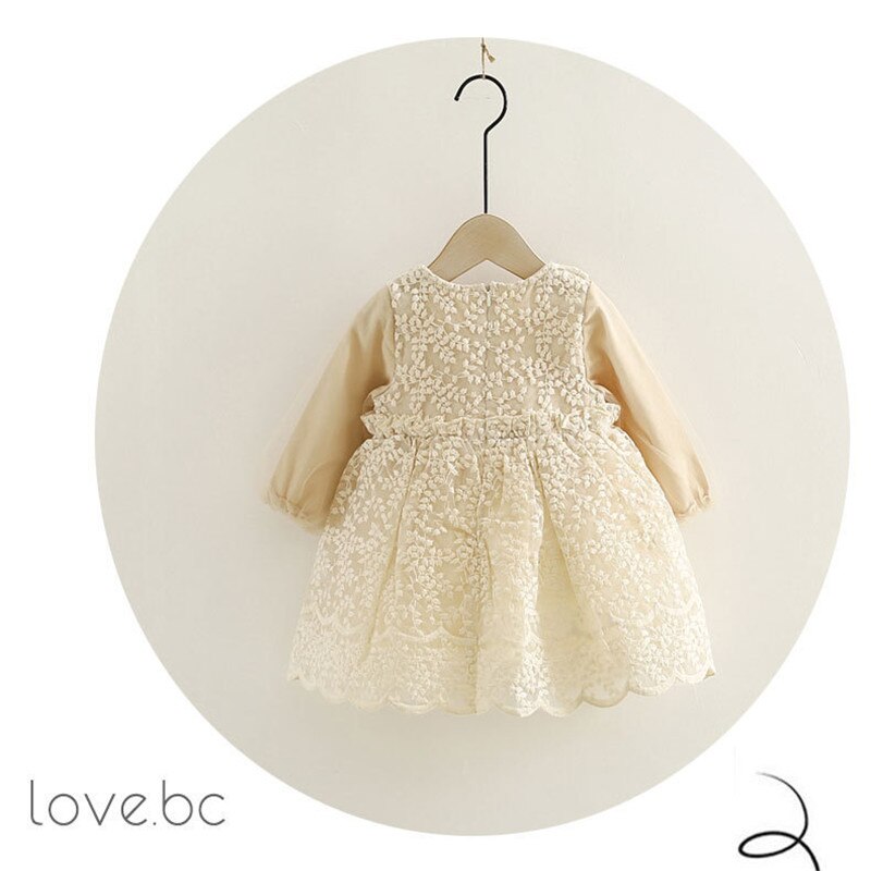 Vestido da menina do bebê roupas da menina do bebê rendas princesa crianças meninas outfits longsleeve vestido de baile da criança roupas da menina para o traje elegante