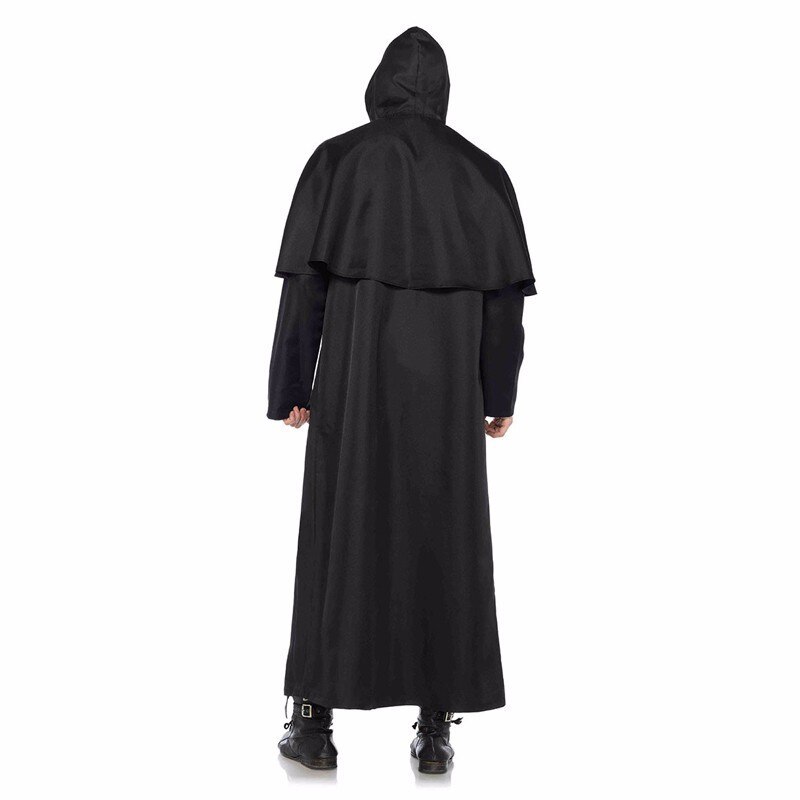 Vintage renacimiento Medieval sacerdote traje europeo religioso Cowl fraile uniforme de sacerdote Halloween con capucha batas capa