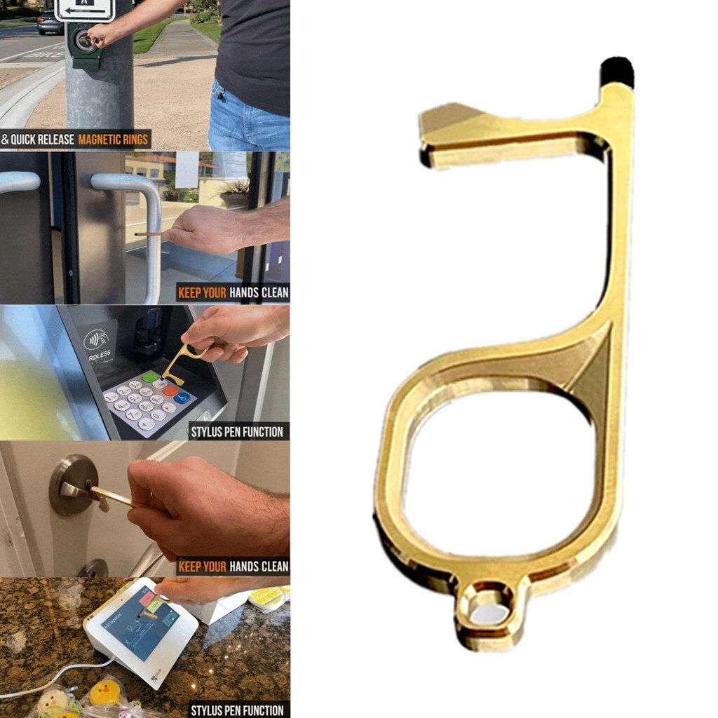 The Safe And Easy Way To Avoide Germs-Contactless Safety Isolation Brass Key Germs-Contactless Safety Isolation Brass Key