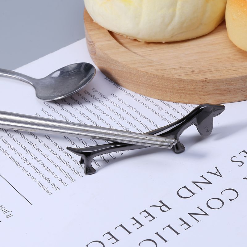 Zinc Alloy Lovely Dog Chopsticks Stand Rack Spoon Fork Knife Rest Storage Holder Decoration