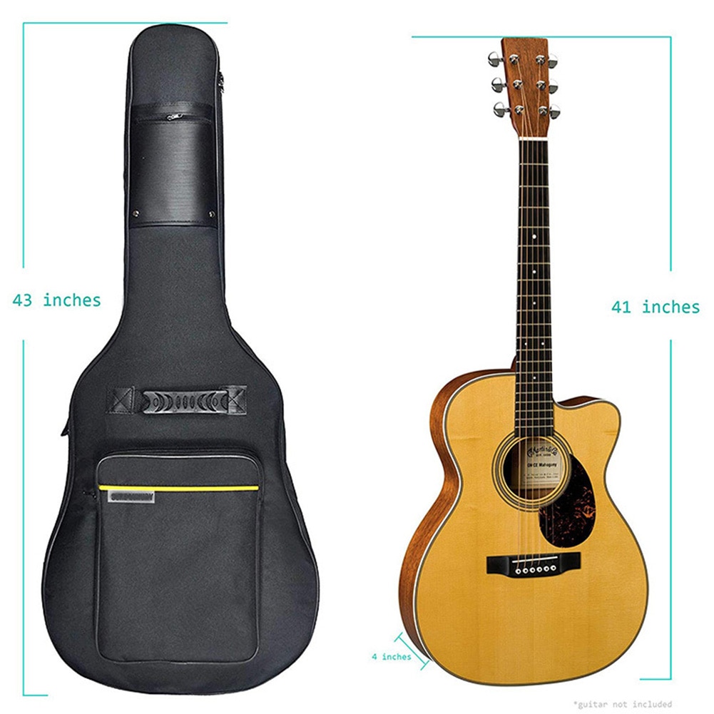 Tela reforzada Oxford viaje Thicken Carry funda impermeable suave Interior bolsillos acolchado funda protectora tamaño completo funda de guitarra