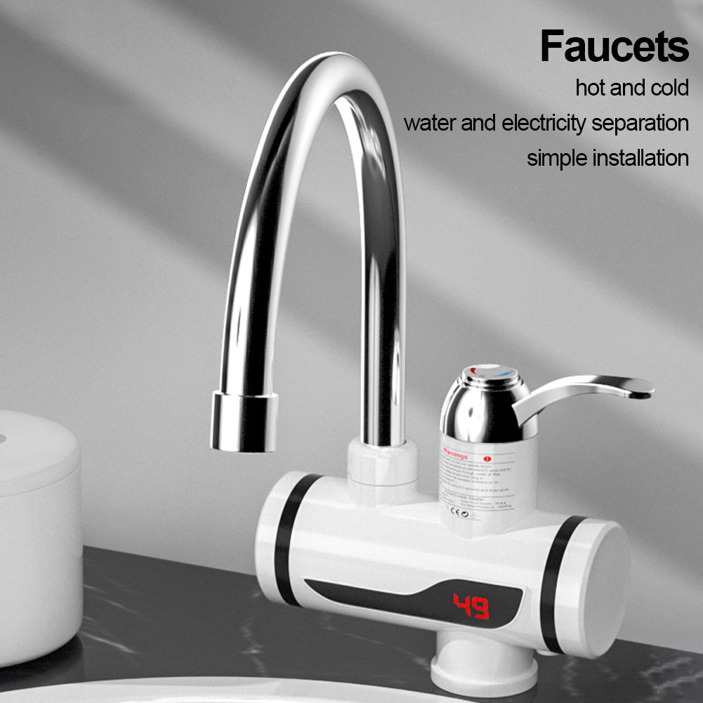 Elektrischer -Kalt-Mischbatterie, 3000 W, Durchlauferhitzer-Wasserhahn, 360-Grad-Drehung, schneller Heizhahn, digitale Küche, Badezimmerzubehör