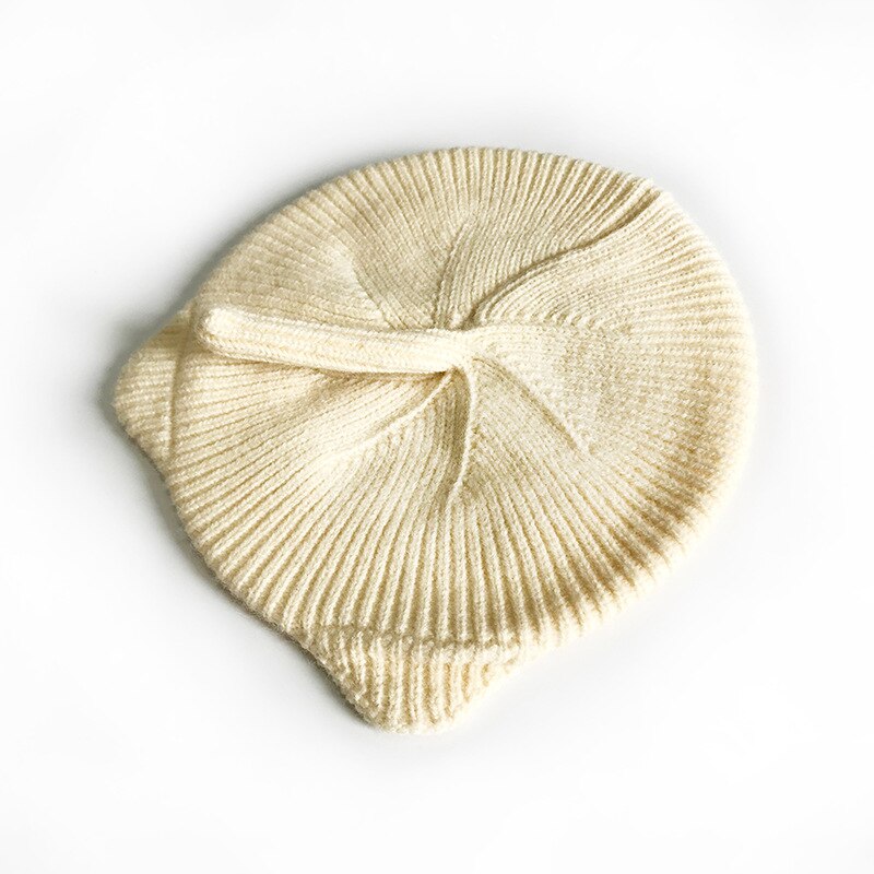 Children Baby Beret Hat Cap for Boys Girls Arrivals Cat Ears Winter Warm Toddler Kids Hat Woolen Knitted Cap: Beige