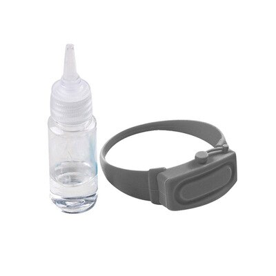 Silikonarmband handdispenser sanitizer dispensering bärbar dispenser pumpar desinficera armband hand handledsband med flaska: Ljusgrå