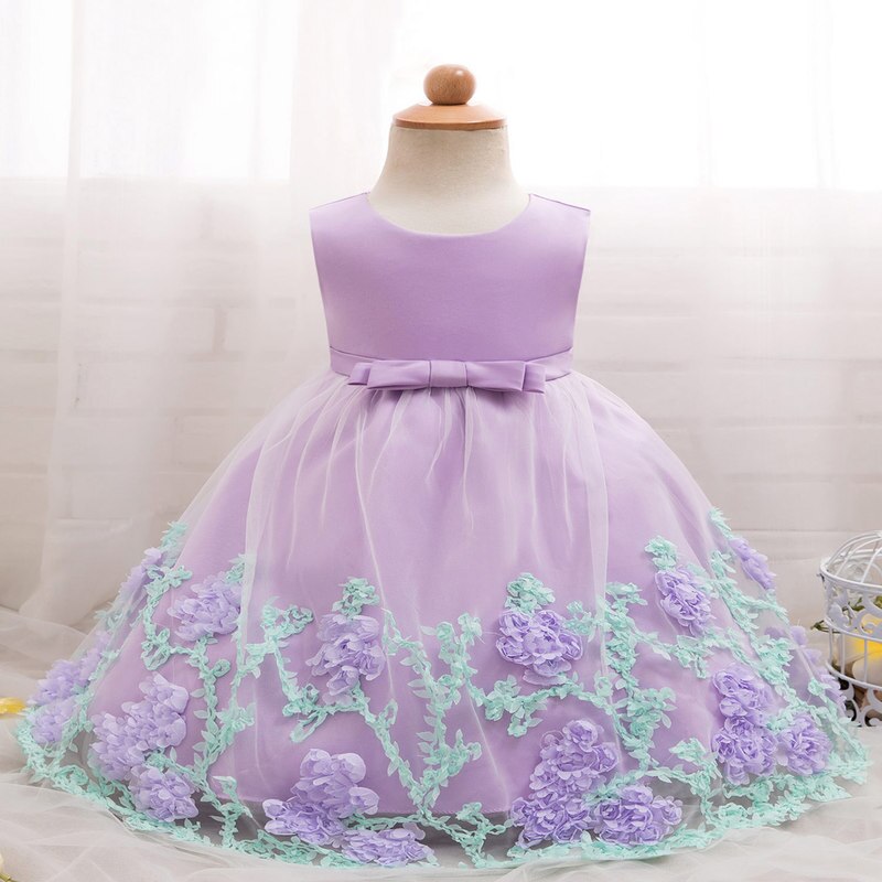 ¡Novedad de ! vestido Lolita para cumpleaños de bebé, vestido de princesa para niña, disfraz sin mangas con encaje, bordado de flores, ropa Formal