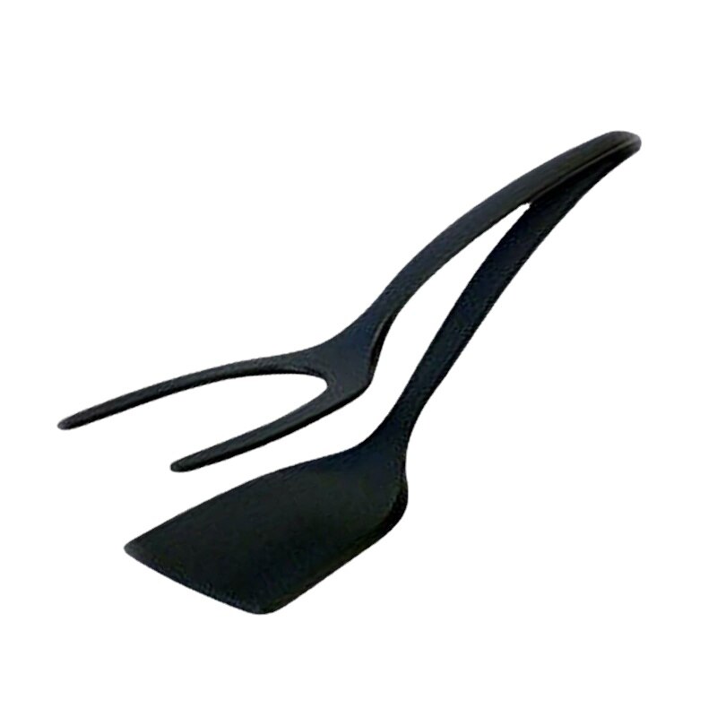 2 In 1 Grip Flip Tongs Egg Spatula Pancake Spatula Nylon Egg Toast Baked Steak Barbecue Tongs Kitchen BBQ Bread Utensil