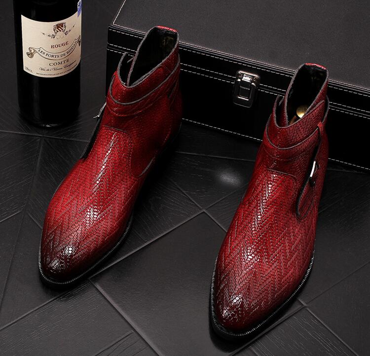 Britse Stijl Mannen Martin Laarzen Mode Wees Teen Enkellaars Punk Motorlaarzen Zapatillas Hombre