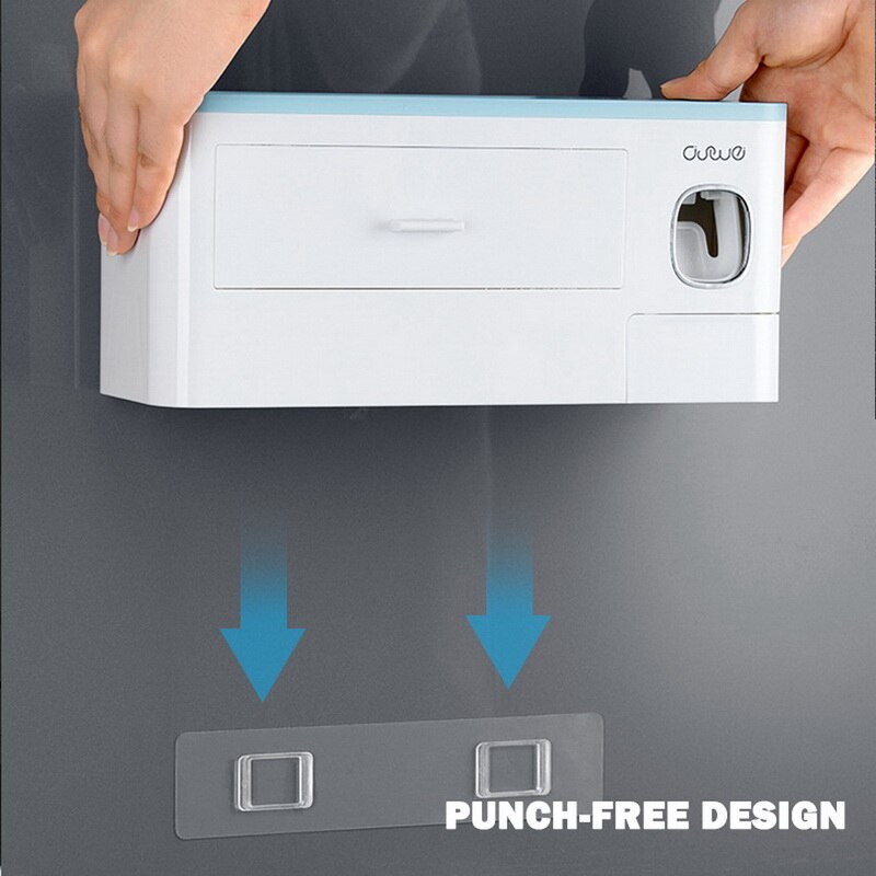 Magnetic Adsorption Inverted Toothbrush Holder Automatic Toothpaste Squeezer Dispenser Storage Rack Bathroom Accessories