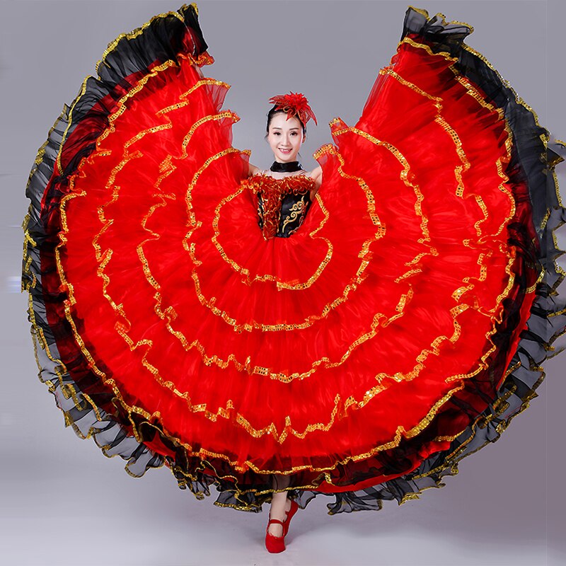 Spanish Dance Costumes For Women Flamenco Dance Big Swing Skirt Belly Dance Dress Spanish Clothing Flamenco Dance Wear DL3481