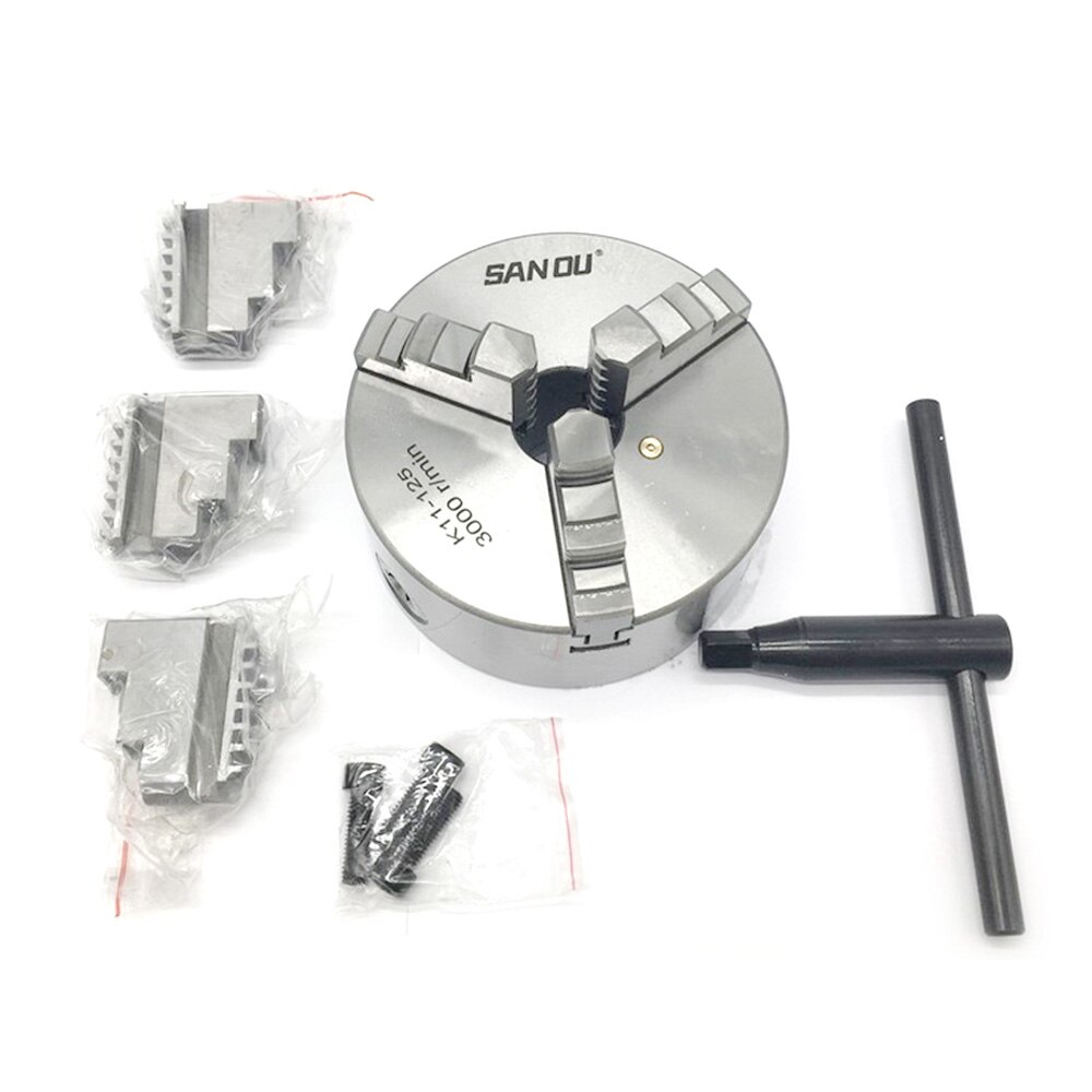 SANOU Selbst Zentrierung Drehmaschine Futter 125mm K11-125 5 Zoll 3 Kiefer klaue Manuelle Metall scrollen Spannfutter für Bohren Fräsen maschine