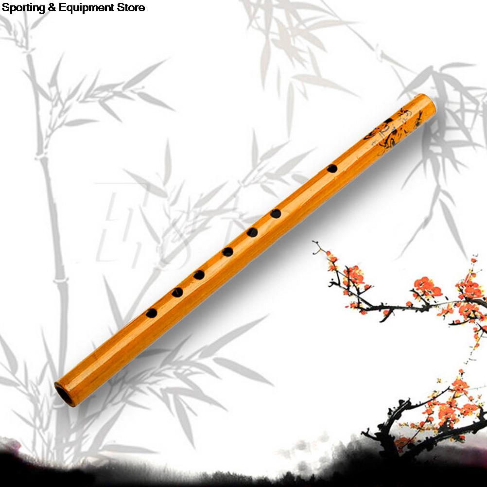 Flauta de bambú tradicional china, clarinete de flauta Vertical, instrumento Musical para estudiantes, Color madera, 6 agujeros, 1 unidad