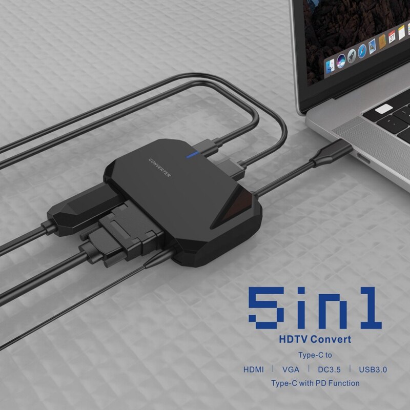 Usb c hub multi usb hub expander type c til hdmi vga dock til pro usb splitter computertilbehør