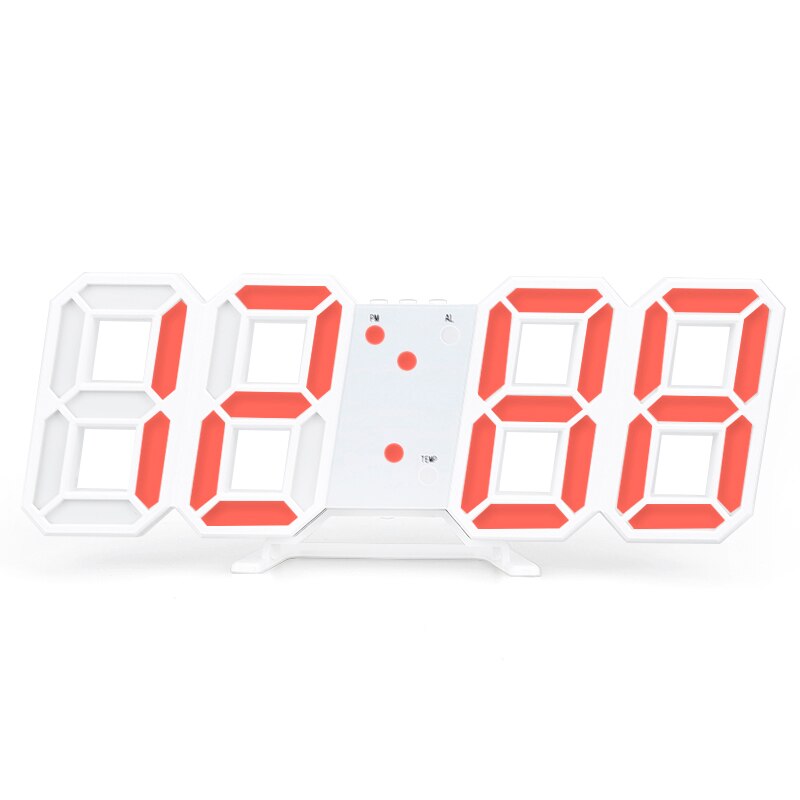 Clock Date Time Celsius Nightlight Display Digital Wall Clock 3D LED Alarm Clock Electronic Desk Clocks With Large Temperature: 06