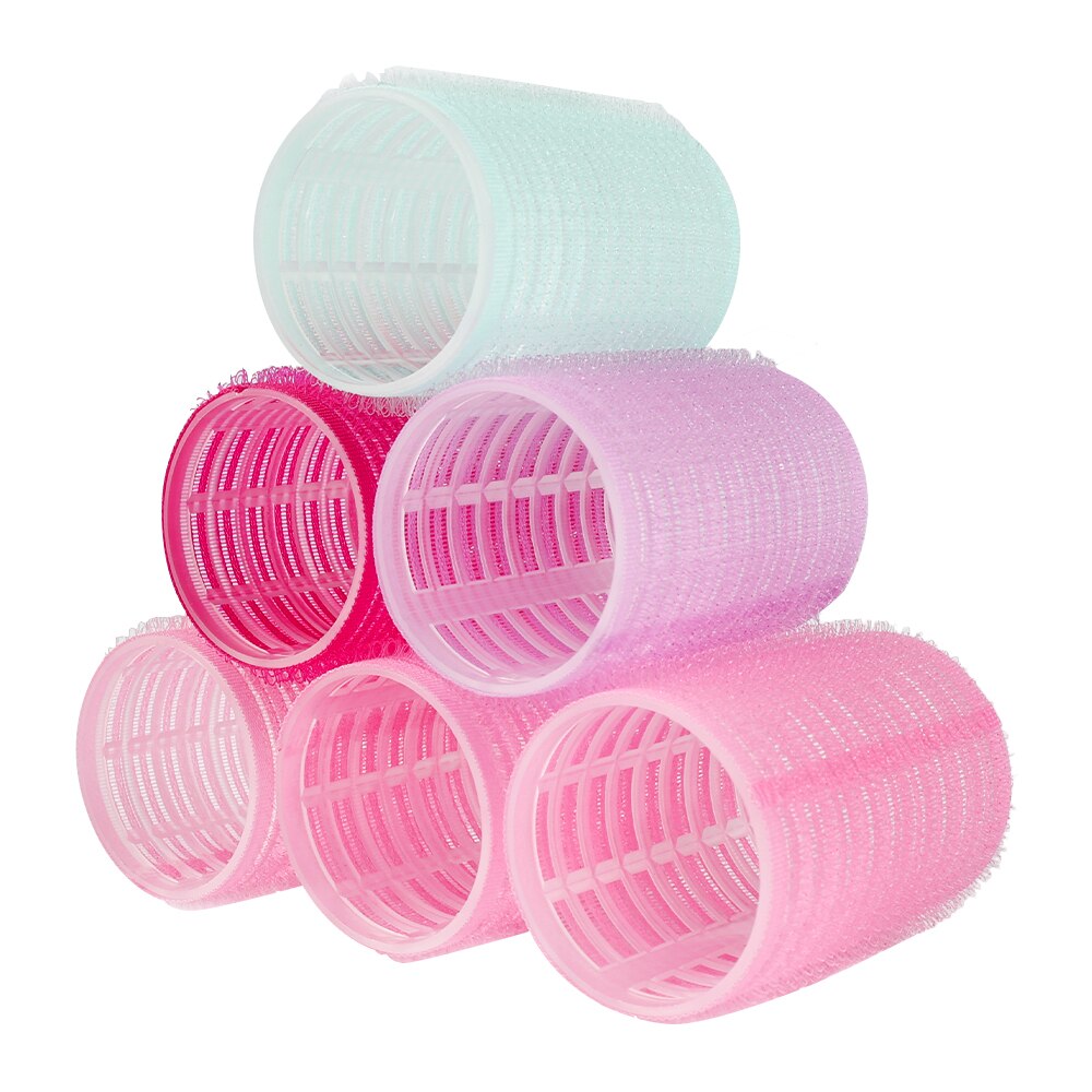 6Pcs Kappers Plastic Haar Rollen Pony Roll Zelfklevende Thuisgebruik Diy Haar Styling Roller Krulspelden Meisjes Schoonheid gereedschap: Default Title