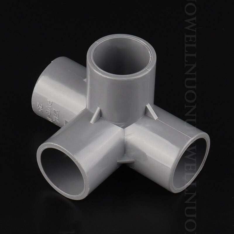 10pcs PVC Connectors Water Supply Pipe Fittings Equal Four-way Garden Irrigation Pipe Adapter Greenhouse Tube Joint: 50mm / Grey