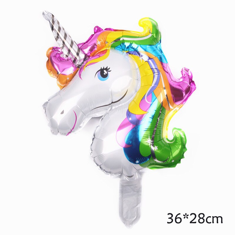 3D dessin animé en aluminium rose licorne feuille ballon enfants fête d'anniversaire décoration ballon bébé douche fournitures garçon fille jouet: 44x33cm green