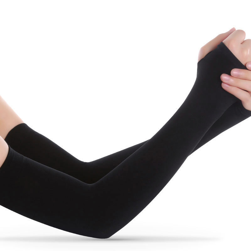 Manchons de bras de sport de Camping, manchons de cyclisme, manchettes de volley-ball, de Baseball, de Golf, Anti-UV, 1 paire: B-Black