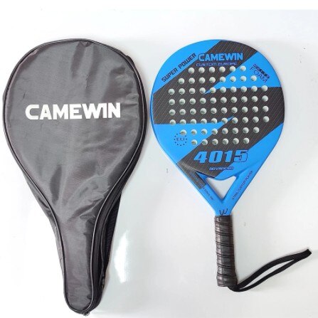 Professionele Full Carbon Beach Tennis Paddle Racket Eva Gezicht Tennis Raqueta Met Zak Voor Volwassen-41: Blue