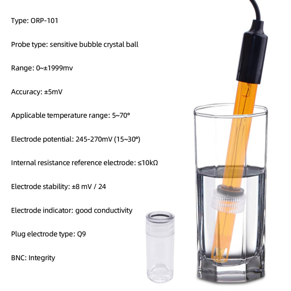 Yieryi ORP Electrode Probe BNC Q9 Connector Oxidation Reduction Potential Test Probe for Aquarium Hydroponics Swimming Pool