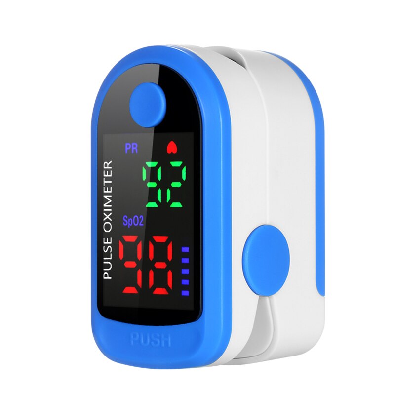 Carevas Blut Sauerstoff SPO2 Monitor Finger-pulsoximeter Sauerstoff Sättigung Monitor innerhalb von 24 stunden (ohne Batterie): Typ4-Blau