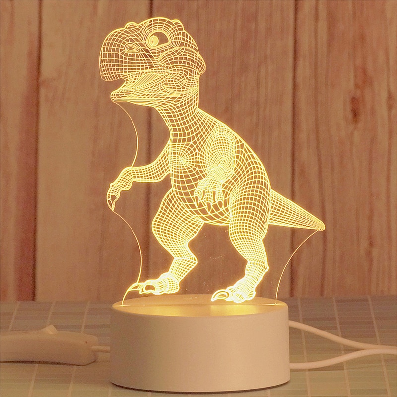 Romantic Love 3D Lamp Heart-shaped Balloon Acrylic LED Night Light Decorative Table Lamp Valentine's Day Sweetheart Wife's: Dinosaur