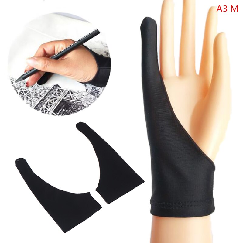 2 Pcs Finger Anti-fouling Gloves For Artist Drawing & Pen Graphic Tablet Pad: A3M