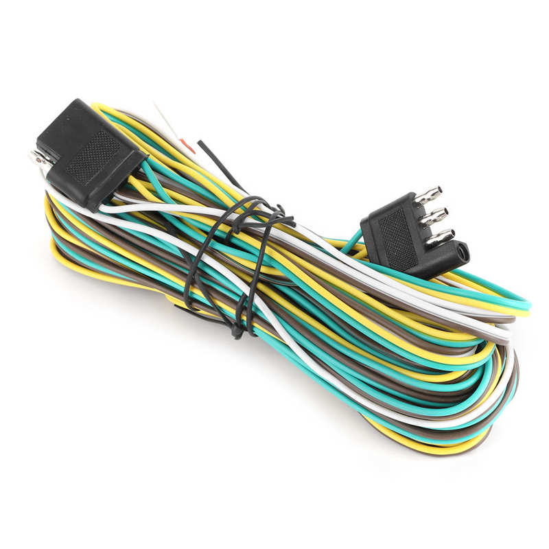 Trailer Wiring Harness Extension Kit 25FT 6.7+1.2m 4 Wire 4-Flat 4 Pin with Male Female Plug Trailer Wiring Harness Kit