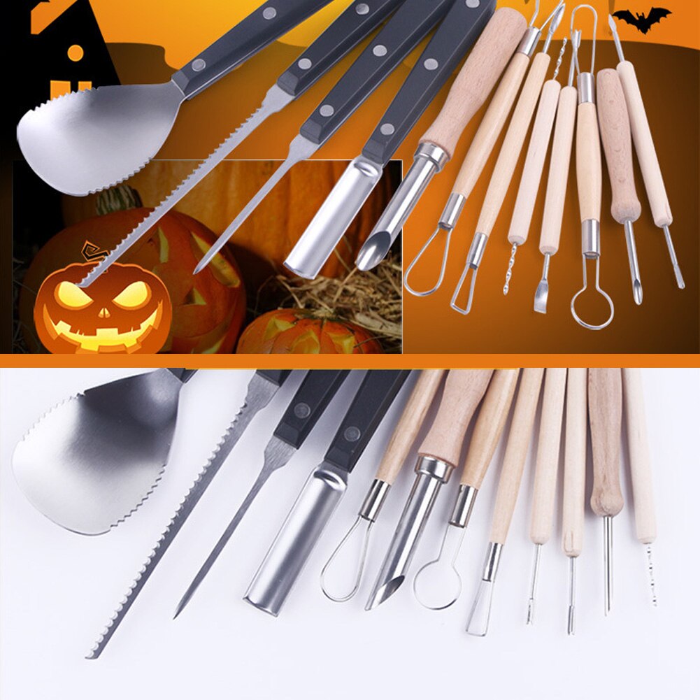 12 stk græskar udskæringsværktøj halloween græskar udskæringsskærer sæt gør det selv græskar dekoration skæreværktøj