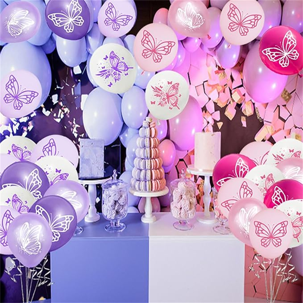 12 pezzi da 12 pollici a tema farfalla decorazione festa di compleanno farfalla palloncino in reticolo decorazione scena di nozze decorazione