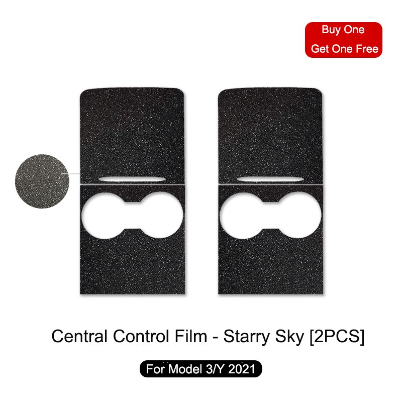 2PCS Car Central Control Panel Sticker Wood Center Console Model3/Y Interior Film Wood Grain For Tesla Model 3 Model Y: 2PCS Starry Sky