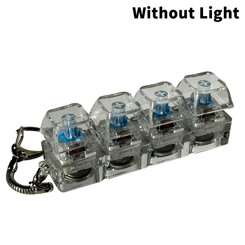 4/9 Keys Mechanical Keyboard Axis Tester LED Keyboard Key Toy Stress Relief DIY Fidget Button Keycap Fidget Keychain Toys: Beige