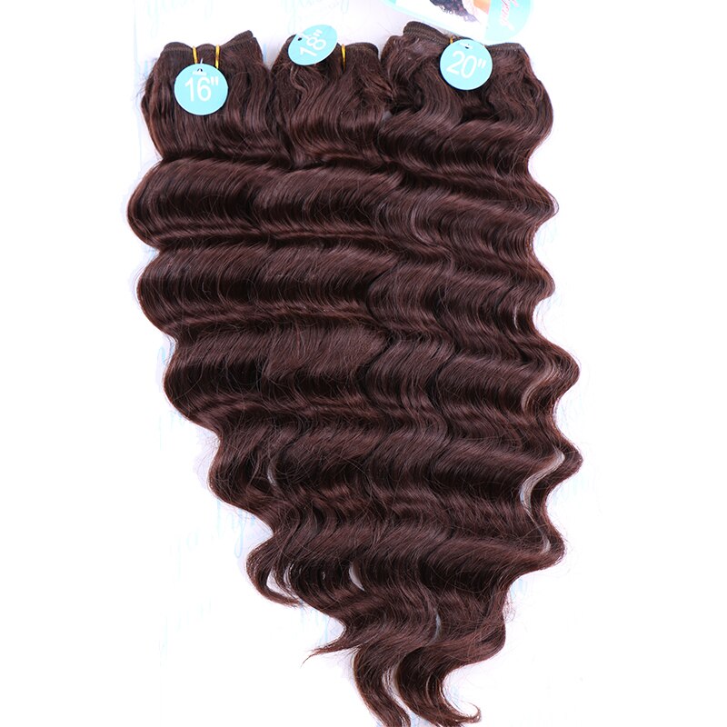 Deep Curly Hair Wave Synthetic Hair Heat Resistant loose Deep Wave Hair Bundles Extensions Natural Black Weaving: #4