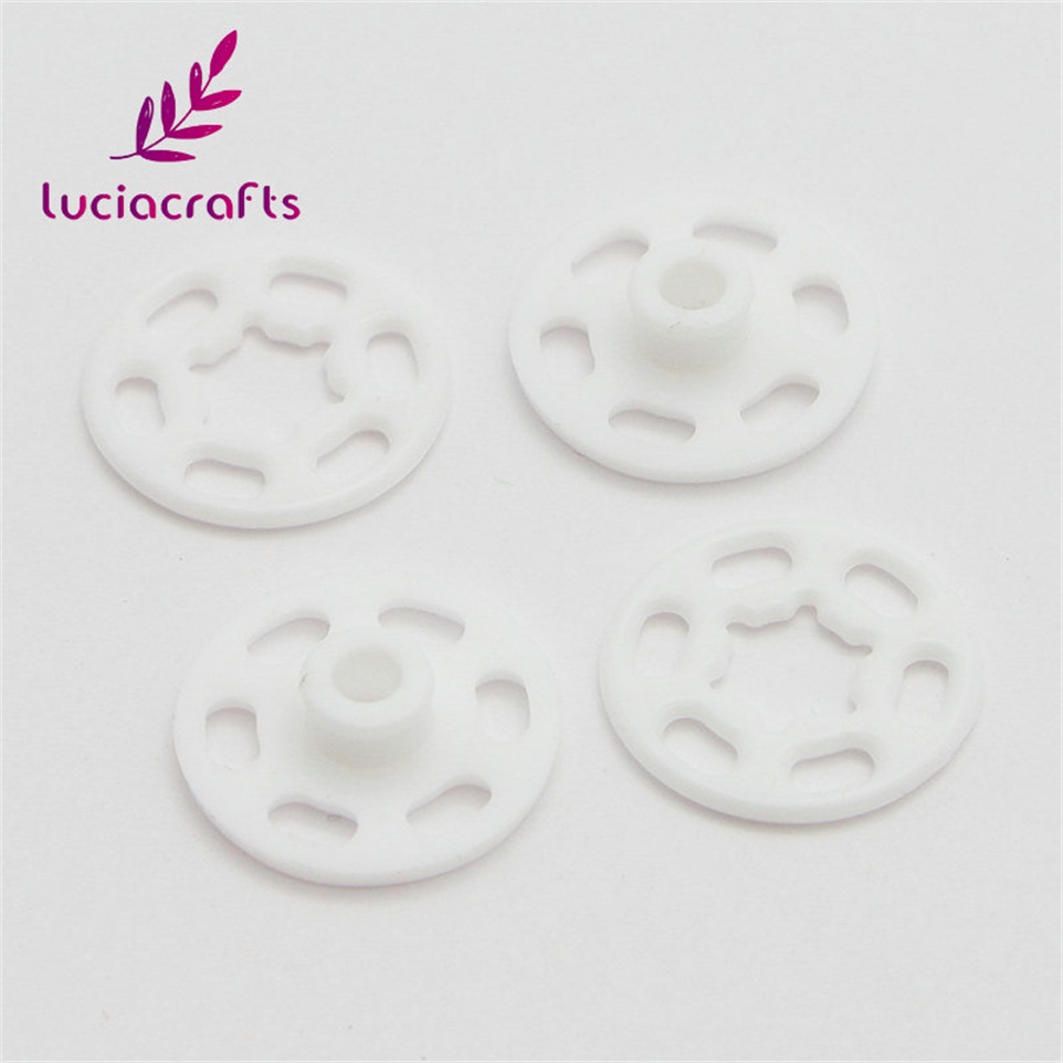 Lucia Ambachten 20 Set Zwart/Wit/Clear Onzichtbare Nylon Drukknopen Druk Op Knop Stud Diy Naaien Kledingstuk Accessoires e0517: White / 18mm