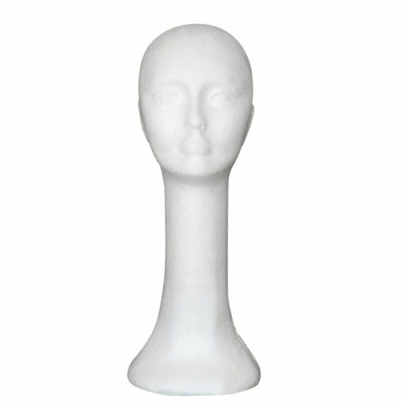 Skum kvinnelig menneskehode langhals mannequin parykk lue vise stativ modell utsøkt