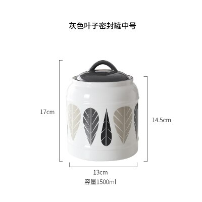 Japanischen stil Keramik Gläser, Haushalt Lebensmittel Lagerung Gläser, Versiegelt Gläser, Küche Kaffee Zucker Gläser, getreide Lagerung Tanks, Tee Gläser: Gray-1500ml