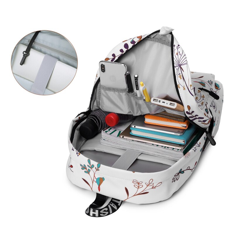 lässig Wasserdichte Frauen Rucksack Blume Druck Mädchen Hochschule Laptop Bookbags Dame Reise Bagpack