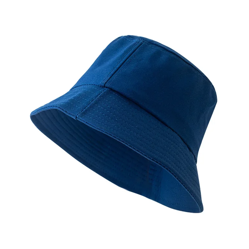 Zwart wit effen emmer hoed unisex bob caps hiphop gorros mannen zomer panama cap strand zon vissen boonie hoed: Blauw
