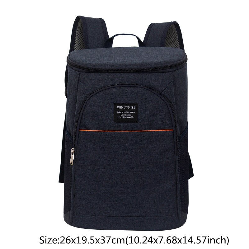 Large Capacity Cooler Bags Oxford Lunch Box Drink Beer Ice Pack Travel Picnic Backpack Thermal Food Bag Carrier: Navy H