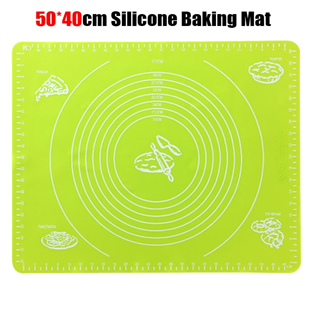 50x40cm non-stick Siliconen Bakken Mat Deeg Mat Siliconen Mat voor Oven voor Cookies Fondant Gebak keuken Bakvormen Koken Gereedschap: Groen