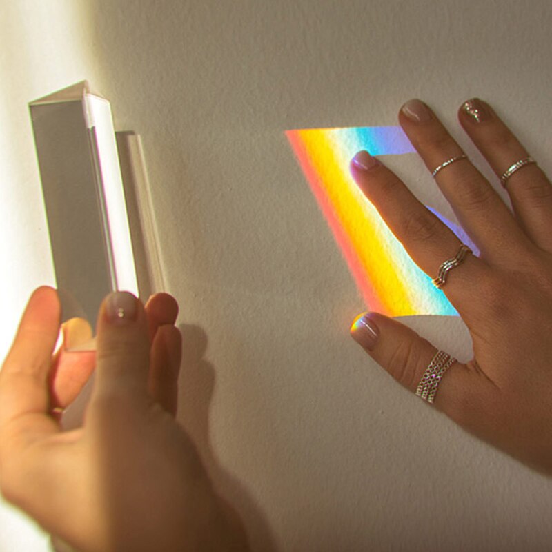 Triangular Prism Optical Glass Rainbow Photo Photography Props Seven-Color Light Triangle Kaleidoscope Polygonal Prism