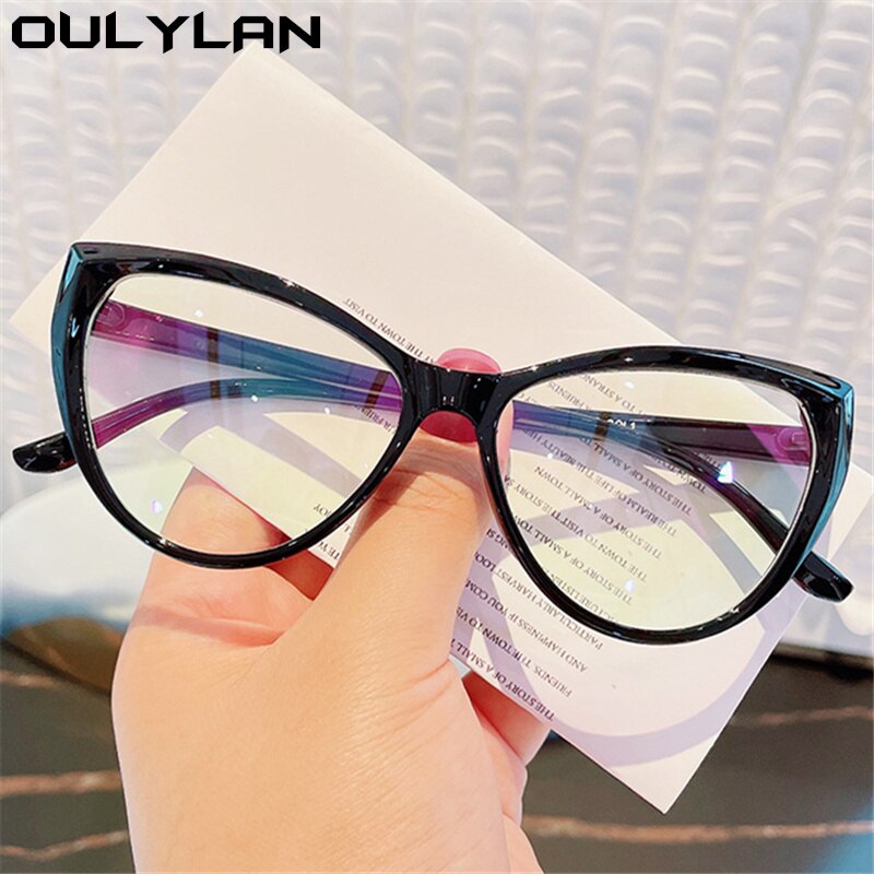 Oulylan Sexy Cat Eye Eyeglasses Frames Women Anti Blue Light Glasses Frame Brand Vintage Clear Prescription Eyewear