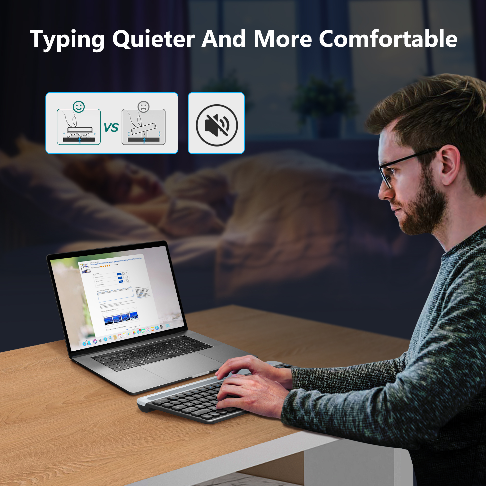 K580 noir blanc sans fil Bluetooth double clavier Ultra-mince Portable ordinateur Portable téléphone Portable tablette Ipad clavier